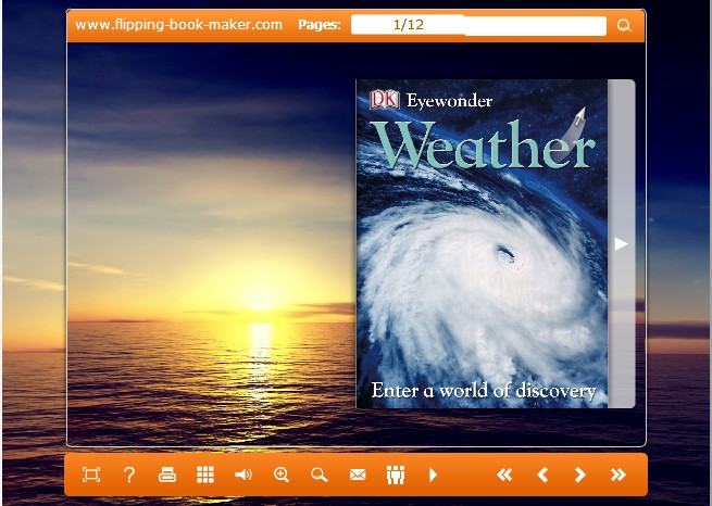Sunrise Theme for PDF to Flipping Book Pro screenshot