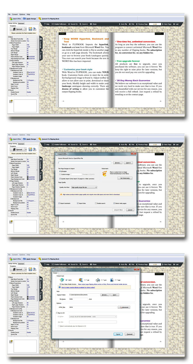 Word to Flipping Book screenshot